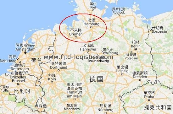 目的港示意圖:漢堡港-不萊梅大學(xué).jpg