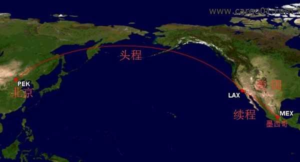PEK-LAX-MEX 航班頭程和續(xù)程示意圖.jpg